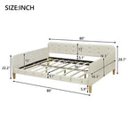 GDFStudio Purtell Letto da Giorno Moderno Imbottito in Lino con Struttura in Legno Massello
