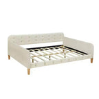 GDFStudio Purtell Letto da Giorno Moderno Imbottito in Lino con Struttura in Legno Massello