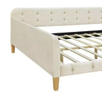 GDFStudio Purtell Letto da Giorno Moderno Imbottito in Lino con Struttura in Legno Massello