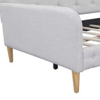 GDFStudio Purtell Letto da Giorno Moderno Imbottito in Lino con Struttura in Legno Massello