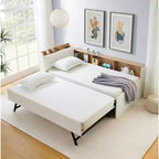 GDFStudio Clara Divano letto contemporaneo in velluto con testiera, luci a LED, ricarica wireless