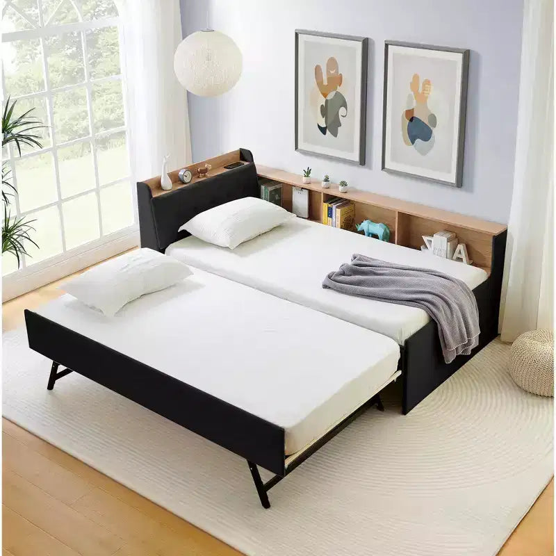 GDFStudio Clara Divano letto contemporaneo in velluto con testiera, luci a LED, ricarica wireless