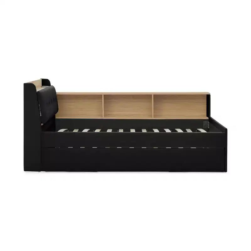 GDFStudio Clara Divano letto contemporaneo in velluto con testiera, luci a LED, ricarica wireless