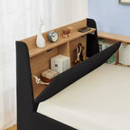 GDFStudio Clara Divano letto contemporaneo in velluto con testiera, luci a LED, ricarica wireless