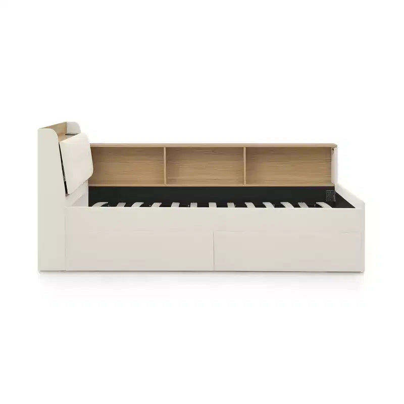 GDFStudio Clara Divano letto contemporaneo in velluto con testiera, luci a LED, ricarica wireless