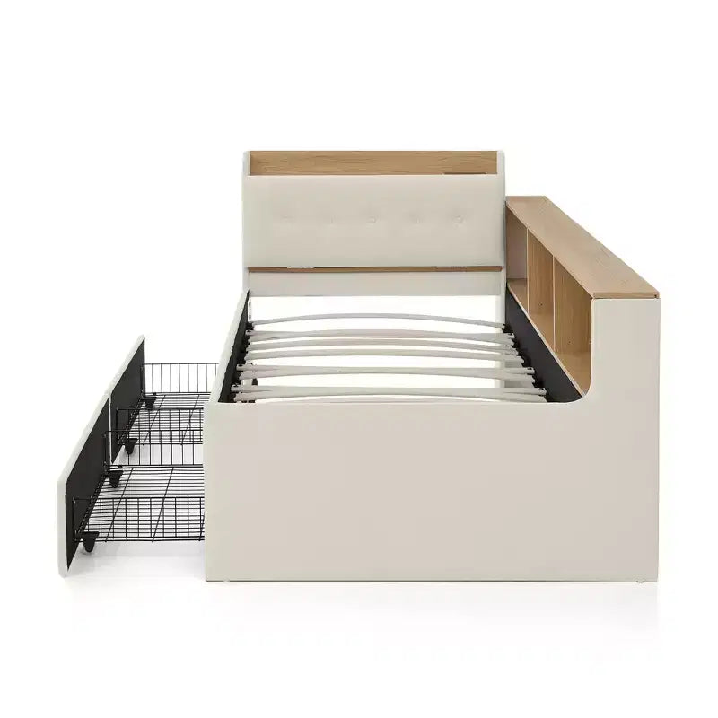 GDFStudio Clara Divano letto contemporaneo in velluto con testiera, luci a LED, ricarica wireless