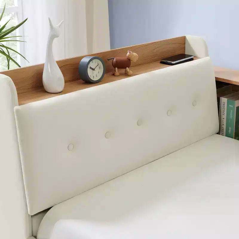 GDFStudio Clara Divano letto contemporaneo in velluto con testiera, luci a LED, ricarica wireless