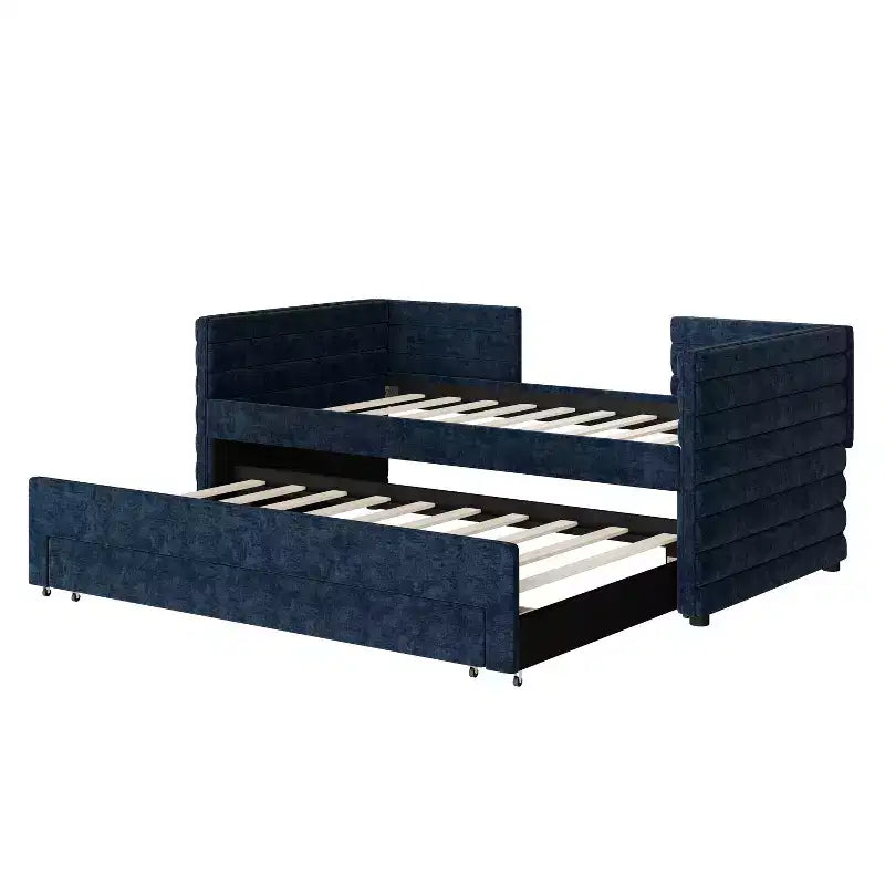 GDFStudio Alston Letto Divano Imbottito per Una Piazza con Letto Estraibile e Cassetti Contenitori