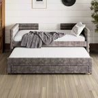 GDFStudio Alston Letto Divano Imbottito per Una Piazza con Letto Estraibile e Cassetti Contenitori