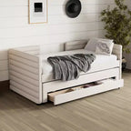 GDFStudio Alston Letto Divano Imbottito per Una Piazza con Letto Estraibile e Cassetti Contenitori