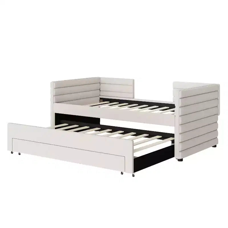 GDFStudio Alston Letto Divano Imbottito per Una Piazza con Letto Estraibile e Cassetti Contenitori