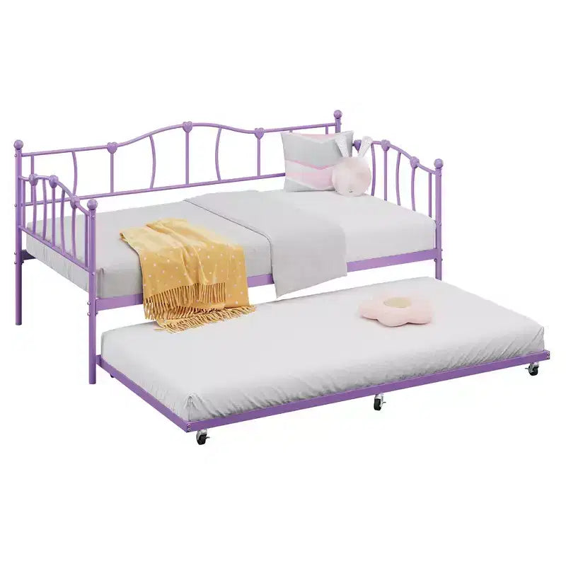Divano letto singolo in metallo con letto estraibile, struttura divano letto con letto estraibile, piattaforma letto con supporto a doghe in acciaio, divano letto per camera da letto, soggiorno, piccoli spazi