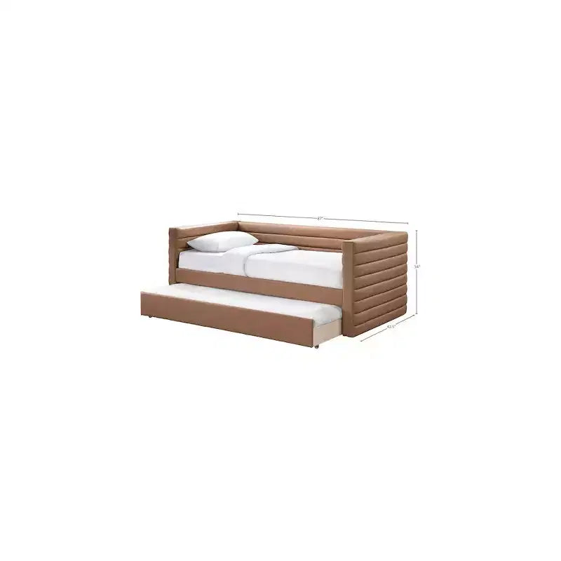 Meridian Furniture, Letto a giorno doppio in pelle vegana Beverly