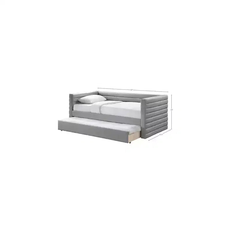 Meridian Furniture, Letto a giorno doppio in pelle vegana Beverly