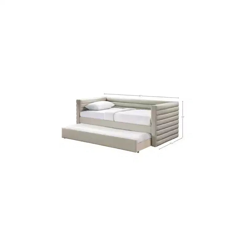 Meridian Furniture, Letto a giorno doppio in pelle vegana Beverly