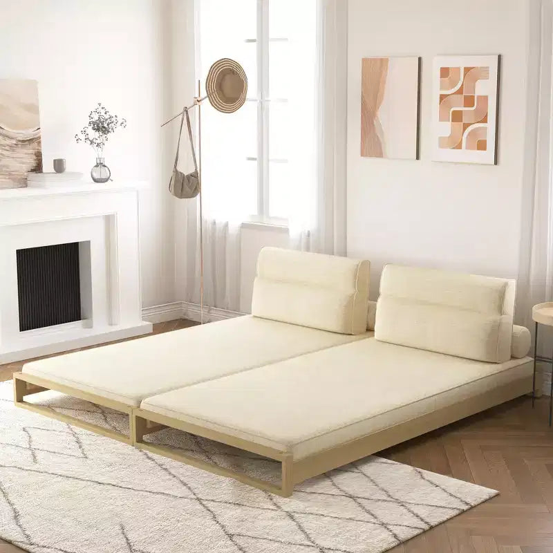 Divano letto moderno convertibile Gaoyangjiaju da 82,67 pollici con struttura in legno massello e fodere rimovibili