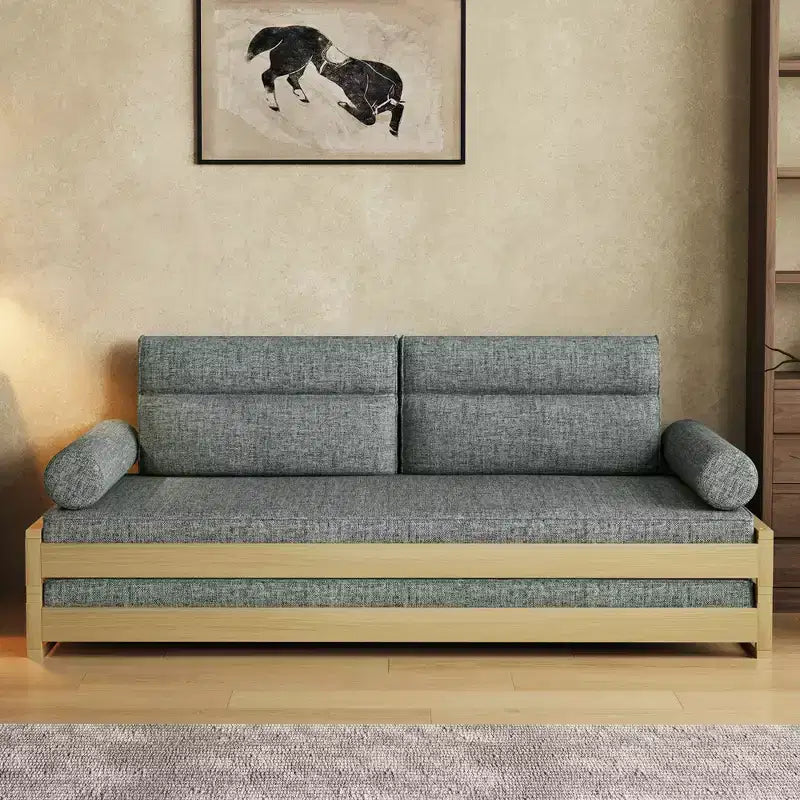 Divano letto moderno convertibile Gaoyangjiaju da 82,67 pollici con struttura in legno massello e fodere rimovibili