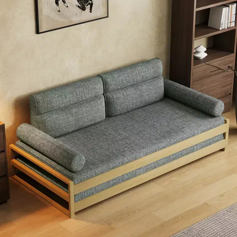 Divano letto moderno convertibile Gaoyangjiaju da 82,67 pollici con struttura in legno massello e fodere rimovibili