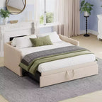 GDFStudio Simon Space-Saving Twin Size Upholstered Daybed with Extended Pop Up Trundle