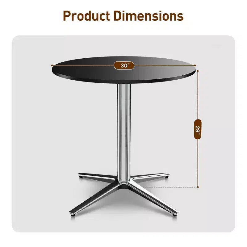Captiva Designs Tavolo da pranzo da esterno in acciaio da 1 pezzo con robusta base a piedistallo e gambe a X