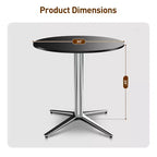 Captiva Designs Tavolo da pranzo da esterno in acciaio da 1 pezzo con robusta base a piedistallo e gambe a X