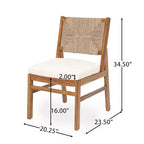 Christopher Knight Home Daisy Set da pranzo rustico da 3 pezzi in legno di acacia con sedie in vimini intrecciato