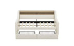 Bellemave Divano Letto Singolo con Cassetti, Struttura Imbottita con Stazione di Ricarica e Luci LED, Beige
