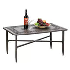 Captiva Designs Outdoor Patio Cast Aluminum Lawn Garden All Weather Engraved Cast-Top Dining Table