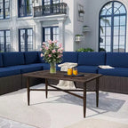 Tavolo da pranzo da esterno Captiva Designs in alluminio fuso per patio e giardino, resistente alle intemperie, con piano inciso