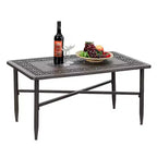 Tavolo da pranzo da esterno Captiva Designs in alluminio fuso per patio e giardino, resistente alle intemperie, con piano inciso