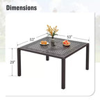 Tavolo da pranzo da esterno Captiva Designs in alluminio fuso per patio e giardino, resistente alle intemperie, con piano inciso