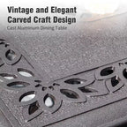 Tavolo da pranzo da esterno Captiva Designs in alluminio fuso per patio e giardino, resistente alle intemperie, con piano inciso