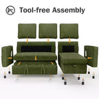 Divano Letto Trasformabile Dyonery 81, Divano Estraibile 2 in 1 con Chaise Longue Reversibile con Contenitore