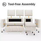 Divano Letto Trasformabile Dyonery 81, Divano Estraibile 2 in 1 con Chaise Longue Reversibile con Contenitore