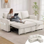Divano Letto Trasformabile Dyonery 81, Divano Estraibile 2 in 1 con Chaise Longue Reversibile con Contenitore