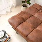Divano Letto Dyonery in Ecopelle Nera con Memory Foam, Schienale e Braccioli Regolabili, Divanetto Trasformabile Multifunzione