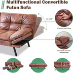 Divano Letto Dyonery in Ecopelle Nera con Memory Foam, Schienale e Braccioli Regolabili, Divanetto Trasformabile Multifunzione