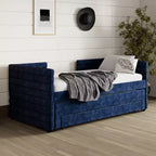 Divano Letto Singolo Moderno Divano Letto Imbottito con Letto Estraibile e Cassetti Portaoggetti Sotto il Letto per la Camera degli Ospiti - per Soggiorno, Camera da Letto