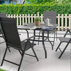 Tavolo da pranzo da esterno Kozyard 35.4x35.4 con telaio effetto legno, verniciato a polvere, con foro per ombrellone per patio esterno (Grigio)