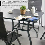 Tavolo da pranzo da esterno Kozyard 35.4x35.4 con telaio effetto legno, verniciato a polvere, con foro per ombrellone per patio esterno (Grigio)