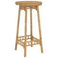vidaXL Outdoor Bar Table Bamboo Tall Footrest Round