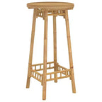 vidaXL Outdoor Bar Table Bamboo Tall Footrest Round