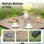 Captiva Designs Set da 5 Pezzi: Tavolo Quadrato da Pranzo in Acciaio e Sedie Girevoli Sling in Metallo per Esterni