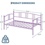 Divano letto con rotelle, design moderno e compatto, struttura in metallo per letto singolo, letto estraibile con sei ruote, supporto a doghe in acciaio, per stanze piccole