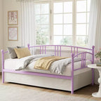 Divano letto con rotelle, design moderno e compatto, struttura in metallo per letto singolo, letto estraibile con sei ruote, supporto a doghe in acciaio, per stanze piccole