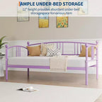 Divano letto con rotelle, design moderno e compatto, struttura in metallo per letto singolo, letto estraibile con sei ruote, supporto a doghe in acciaio, per stanze piccole