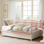 Divano letto con rotelle, design moderno e compatto, struttura in metallo per letto singolo, letto estraibile con sei ruote, supporto a doghe in acciaio, per stanze piccole
