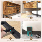 Zevemomo Letto singolo con letto estraibile, con testiera scorrevole a porta di fienile, luci a LED, letto in metallo resistente per soggiorno, camera da letto, camera degli ospiti, marrone