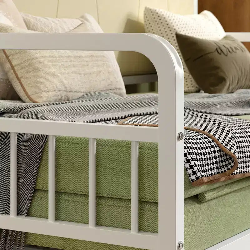 VECELO Letto a Giorno con Letto Estraibile, Struttura Letto con Testiera Contenitore e Stazione di Ricarica, Divano Letto con Forte Supporto per Soggiorno o Camera da Letto