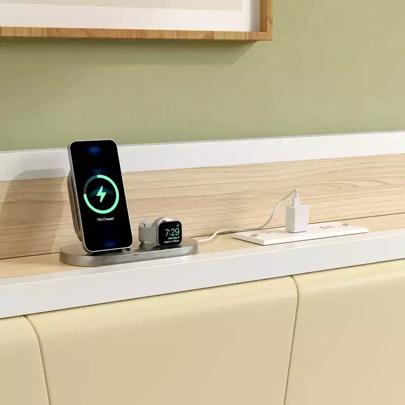 VECELO Letto a Giorno con Letto Estraibile, Struttura Letto con Testiera Contenitore e Stazione di Ricarica, Divano Letto con Forte Supporto per Soggiorno o Camera da Letto